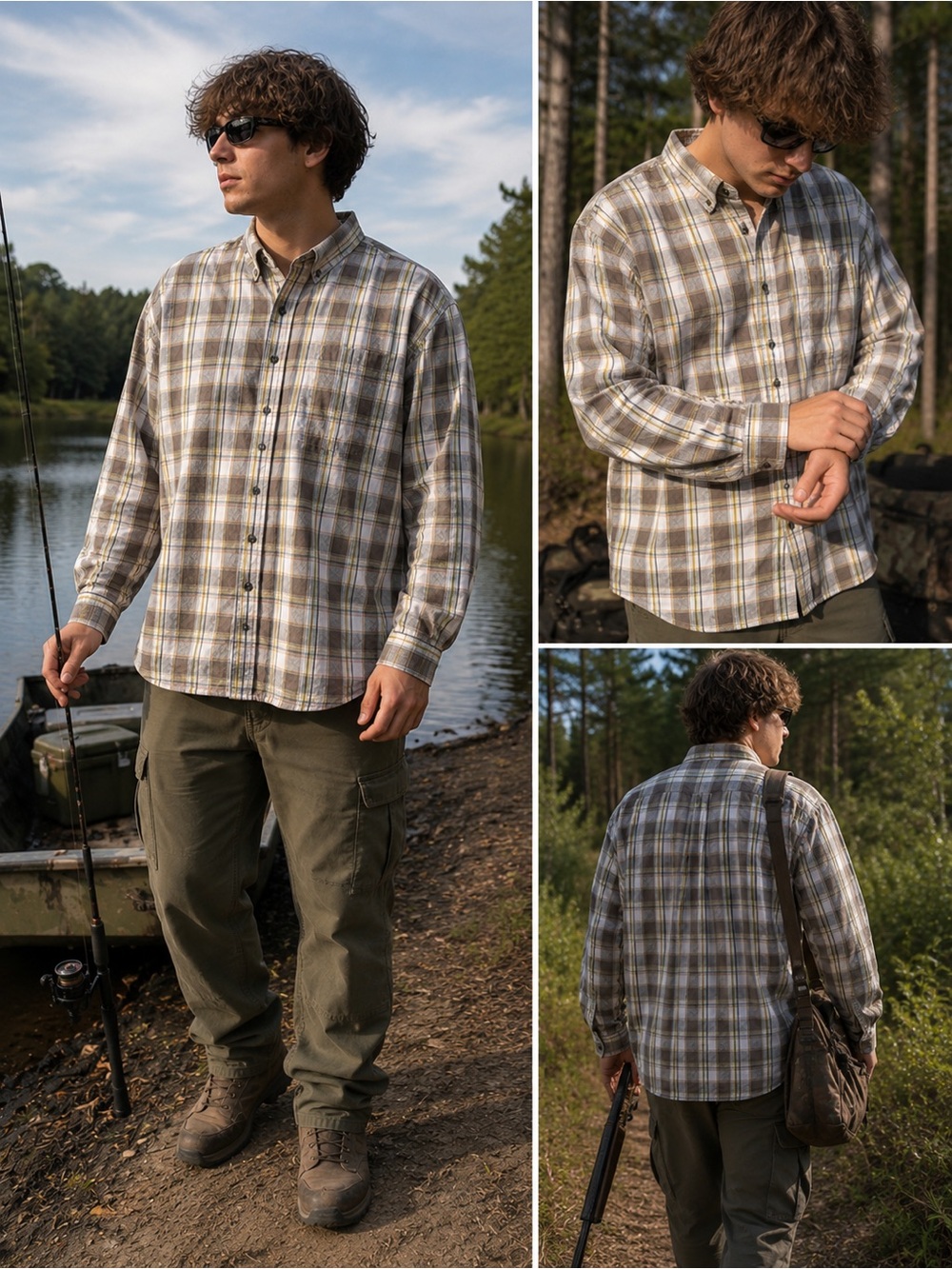 L.L.Bean Plaid Vented Fishing Shirt XL Regular Mesh Back Outdoor Button Up
